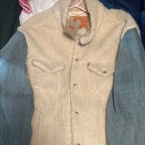 Levi's Cream and Blue Lightweight Shirt Jacket